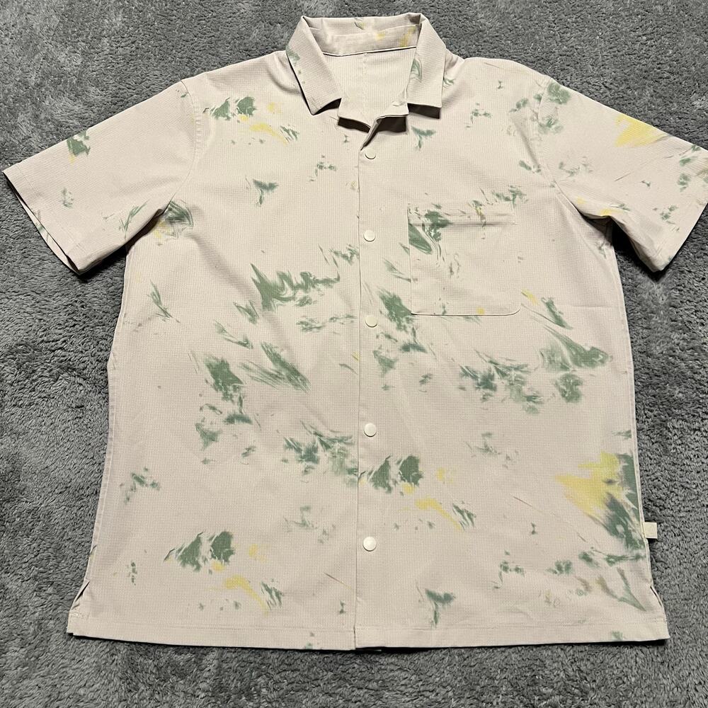 Lululemon Shirt Men Large? Airing Easy Camo Snap Performance Floral Short Sleeve